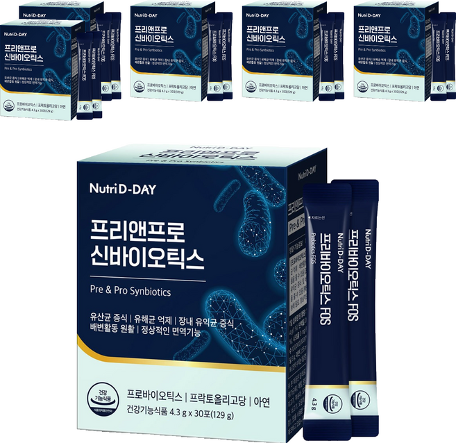 뉴트리디데이 프리앤프로 신바이오틱스, 129g, 6개