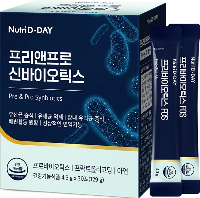뉴트리디데이 프리앤프로 신바이오틱스 30p, 129g, 1개 - 쿠팡