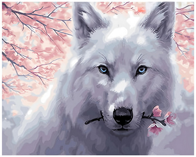 ArtLife 藝術生活 數字油畫DIY DT123 50 x 40cm, 雪狼, 1組