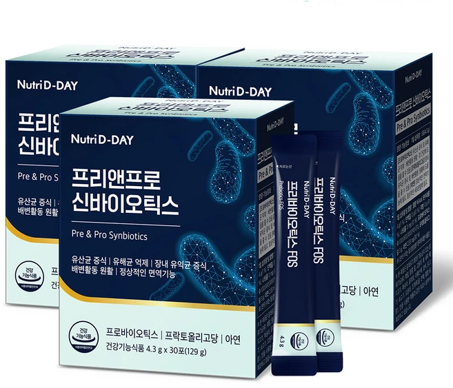 뉴트리디데이 프리앤프로 신바이오틱스, 129g, 3개 - 쿠팡