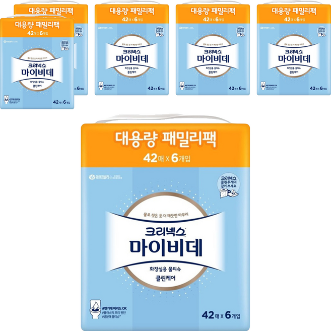 Kleenex Mybidet 廁所用濕式衛生紙, 6包, 6袋