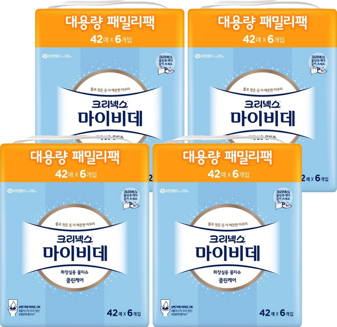 Kleenex Mybidet 廁所用濕式衛生紙, 6包, 4袋