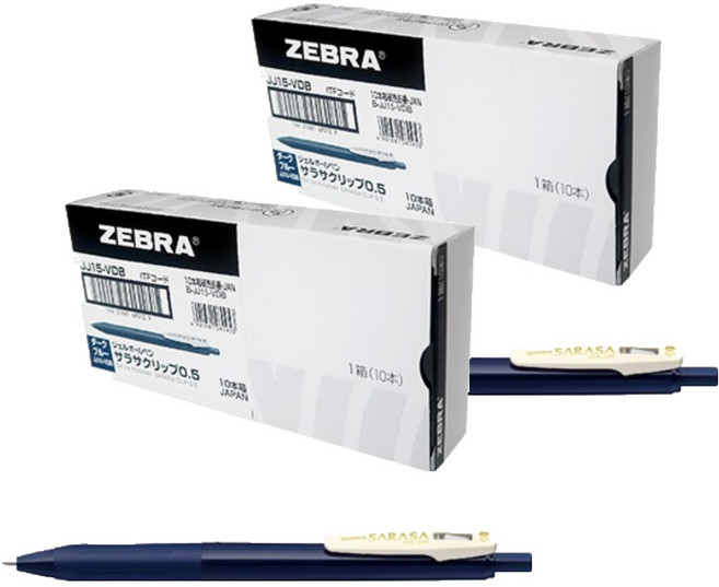 ZEBRA 斑馬牌 SARASA Clip 復古中性墨水筆 0.5mm 10入, 深藍色, 2個