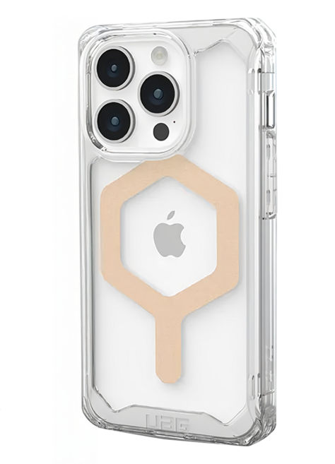 UAG New MagSafe 手機 保護殼 耐衝擊保護殼 iPhone 15 Pro 磁吸式 動作按鈕開孔 鏡頭孔位加高 雙吊繩孔 極透明 金圈