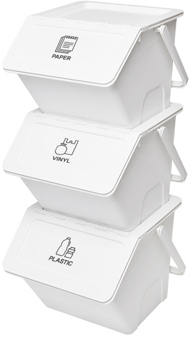 Nature Living Modern Daily 分類回收箱 3個, 白色