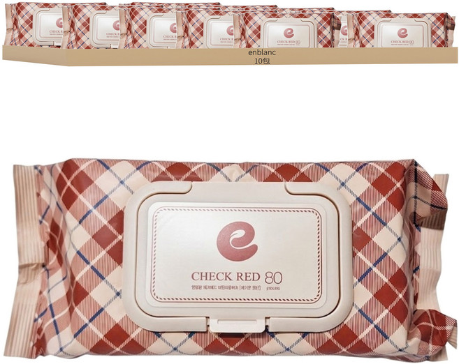 enblanc 輕柔石榴 掀蓋型純水濕紙巾, 80張, 10包