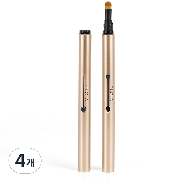 클리카 오토캡 메이크업 포인트 섀도우브러쉬 LM302, 4개, 샴페인골드