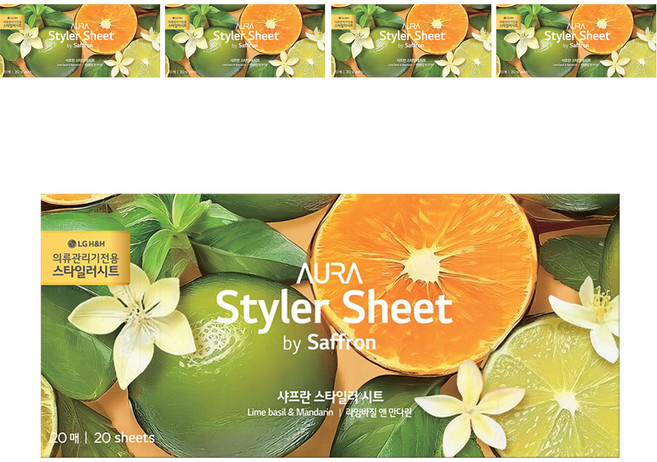 아우라 스타일러시트 라임바질 앤 만다린 본품, 20개입, 5개