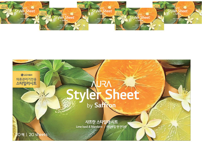 아우라 스타일러시트 라임바질 앤 만다린 본품, 20개입, 6개