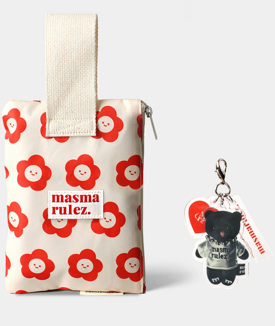 마스마룰즈 여성용 스트랩 파우치 VER 3 + 키링 세트