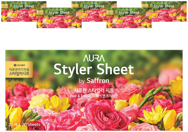 아우라 스타일러 시트 페어 앤 프리지아 본품, 6개, 페어앤프리지아