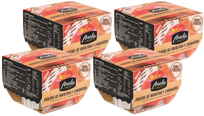 아넬라 과일퓨레 당근 2p, 혼합맛(사과/당근), 200g, 4개