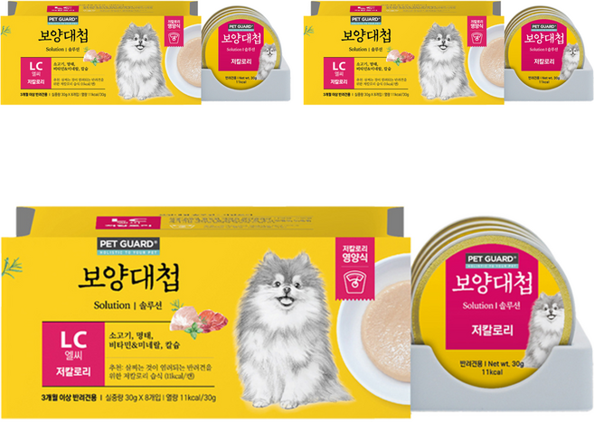보양대첩 전연령 강아지 솔루션 LC캔 저칼로리 간식 8p, 소, 240g, 3개