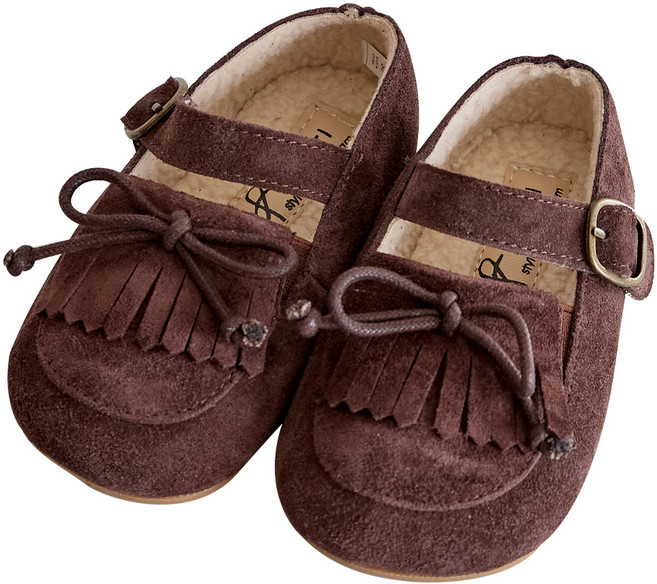 발소리 베이비잼 남여공용 겨울콧수염로퍼 털구두