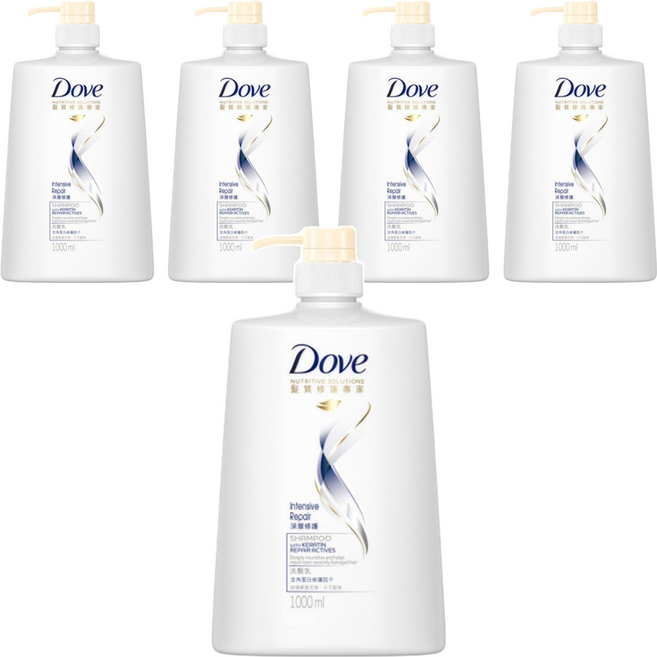 Dove 多芬 深層修護洗髮乳, 1000g, 5瓶