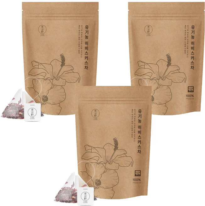 다정헌 유기농 히비스커스차, 1.5g, 20개입, 3개 - 쿠팡