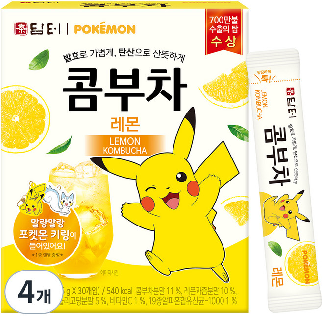 담터 포켓몬 콤부차 레몬, 5g, 30개입, 4개
