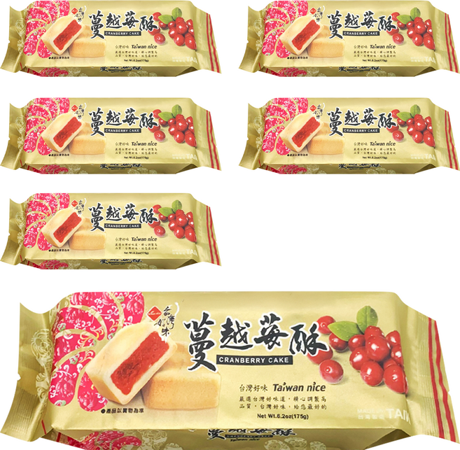 長松食品 蔓越莓酥, 175g, 6包