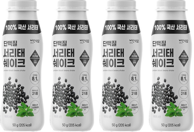 비단식당 한끼식사 단백질 서리태쉐이크, 50g, 4개
