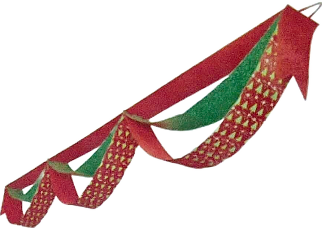 聖誕波浪旗 - 聖誕樹造型, 聖誕樹 紅色 + 綠色, 1個