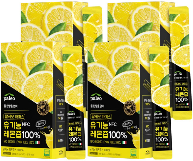 paleo NFC檸檬原汁隨身包 14條入, 4個, 280g