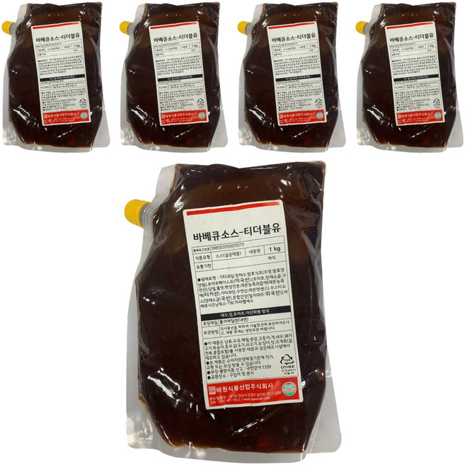 태원 바베큐 소스 티더블유, 1kg, 5개