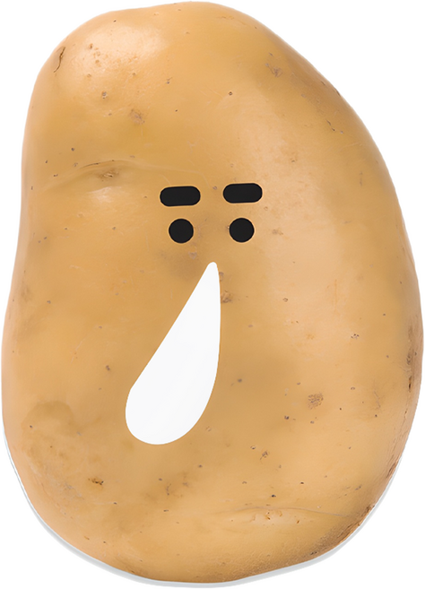 hottmall 逼真印刷水果蔬菜 透明壓克力 智慧說話土豆, 馬鈴薯 淺棕色, 1個