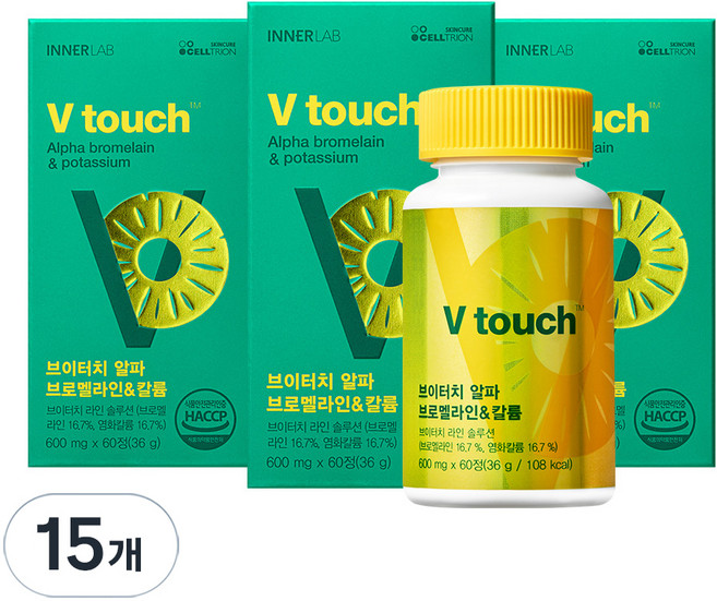 INNERLAB V-Touch Alpha 鳳梨蛋白酶&鉀 36g, 15個, 60錠
