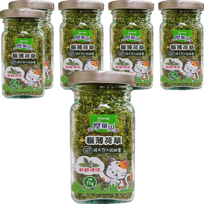 Mores 摩爾思 貓薄荷草 純天然A級細葉 新鮮現採, 11g, 6罐