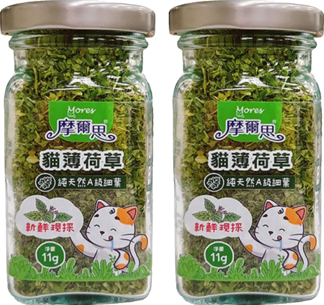 Mores 摩爾思 貓薄荷草 純天然A級細葉 新鮮現採, 11g, 2罐