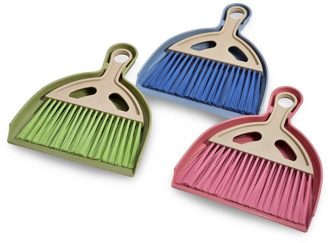 포에버진스 미니 빗자루 + 쓰레받이 3종 세트, 혼합색상, 1세트