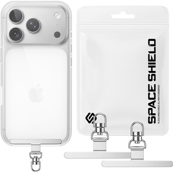 스페이스쉴드 스핀태그 Basic 360 회전 D링 슬림 메탈 휴대폰 태그 홀더, 실버, 3개