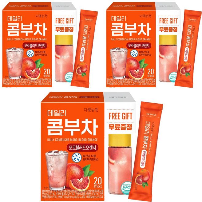 다농원 데일리 콤부차 모로블러드오렌지, 5g, 20개입, 3개