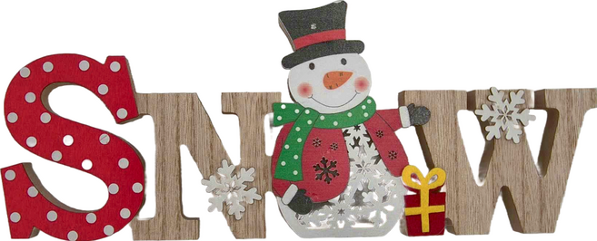 發光木質擺件, 雪人, 1個