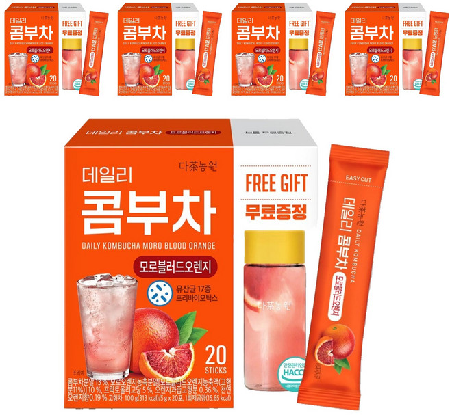 다농원 데일리 콤부차 모로블러드오렌지, 5g, 20개입, 5개
