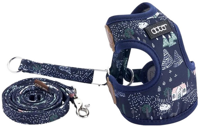 doter 寵愛物語 時尚胸背牽繩組, 暗藍北歐, 1組