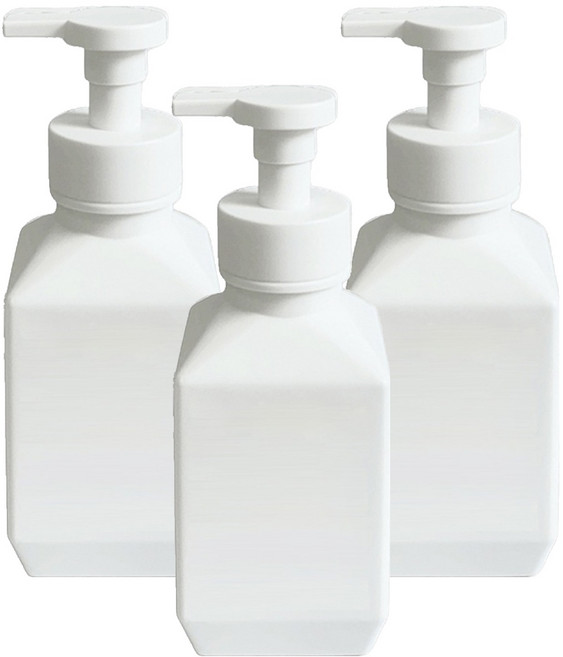 뉴앤룩 폴리 거품용기 샴푸 핸드워시 리필공병 거품 400ml, 화이트, 3개