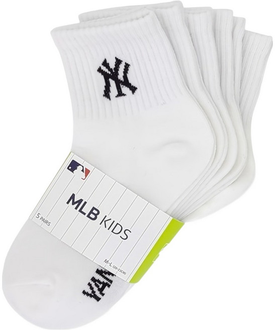 MLB 아동용 빅로고 중목 양말 5족
