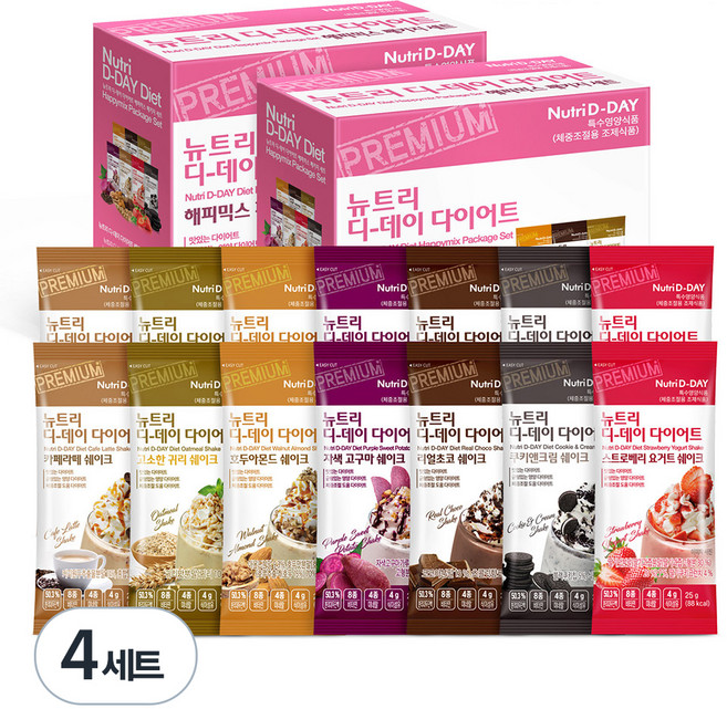 뉴트리디데이 다이어트 해피믹스 패키지 세트, 350g, 4세트