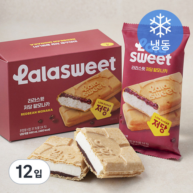 라라스윗 팥 모나카 아이스밀크 (냉동), 140ml, 4개입, 3개