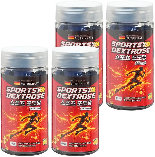 뉴트리크라프트 스포츠 포도당 캔디 레몬맛, 111g, 4개
