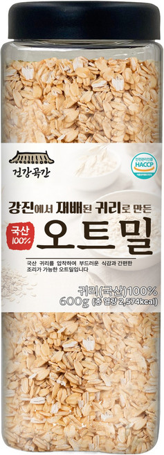 건강곡간 강진 귀리로 만든 국산 오트밀, 600g, 1개