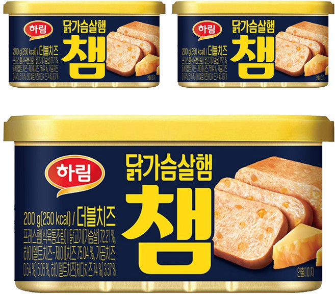 Harim Cham 雙倍起司雞胸肉火腿, 200g, 3個