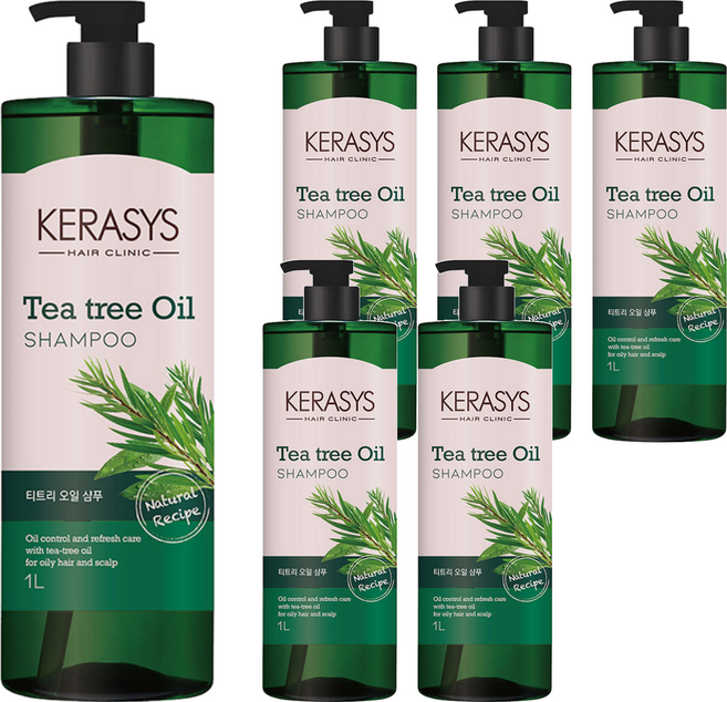 KERASYS 植物油系列洗髮精 茶樹, 1L, 6瓶