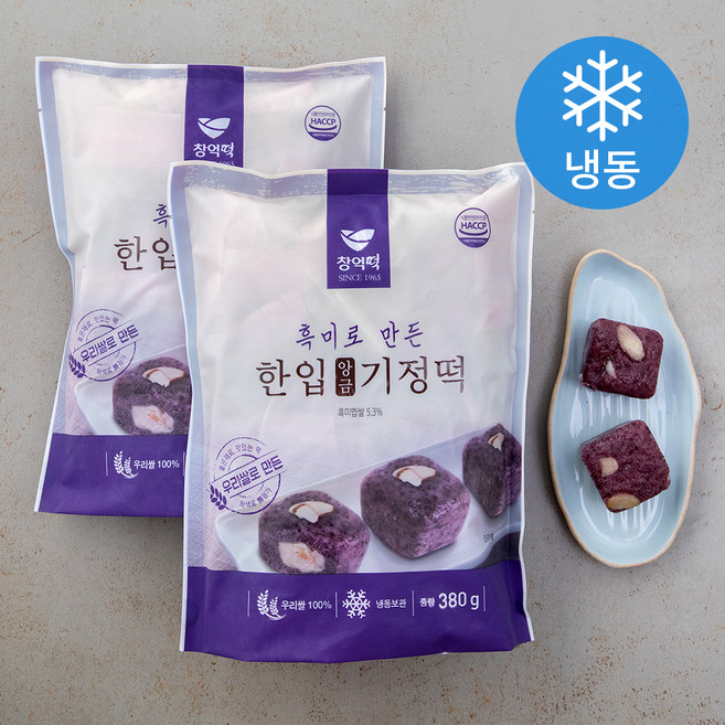 창억 흑미로 만든 한입 앙금기정떡 (냉동), 380g, 1개입, 2개