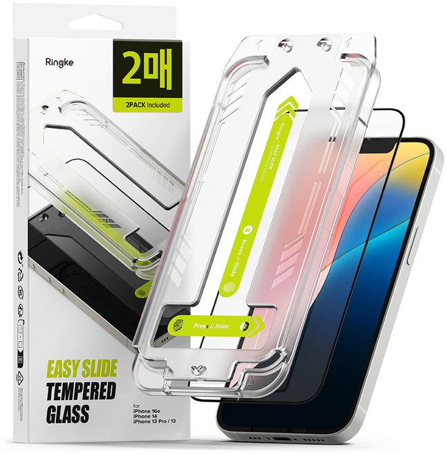 링케 이지슬라이드 강화유리 휴대폰 액정보호필름 2P, 1세트