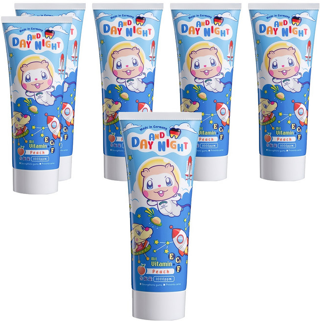 Day and Night 德恩奈 兒童牙膏 水蜜桃/草莓款式隨機, 90g, 6條