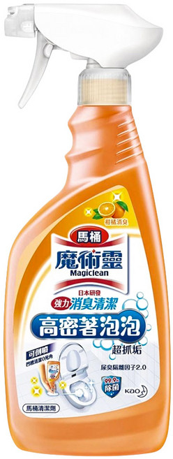 Kao 花王 Magiclean 魔術靈 台灣公司貨 高密泡馬桶清潔劑 噴槍式 柑橘消臭, 500ml, 1瓶