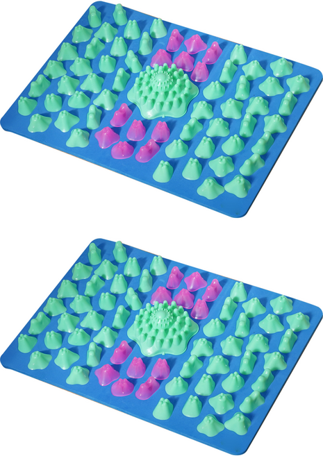 로커스 발 지압판 매트, 파란색 혼합, 2개
