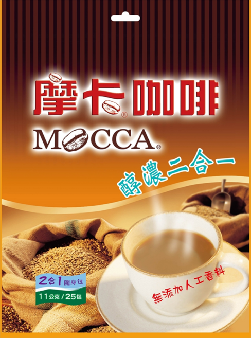 MOCCA 摩卡 醇濃二合一咖啡, 11g, 25包, 1袋